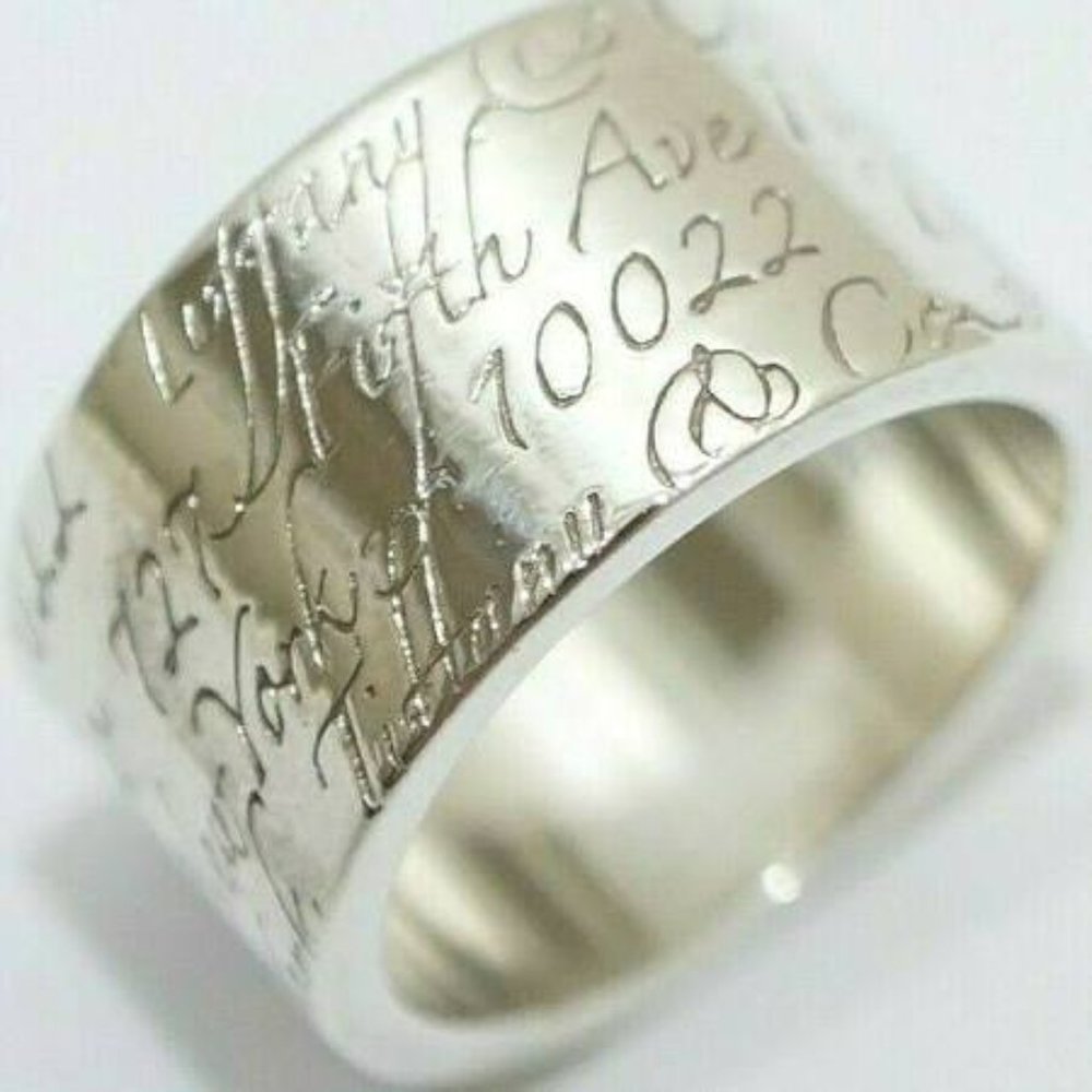Authentic Tiffany Notes Script Ring Size 6